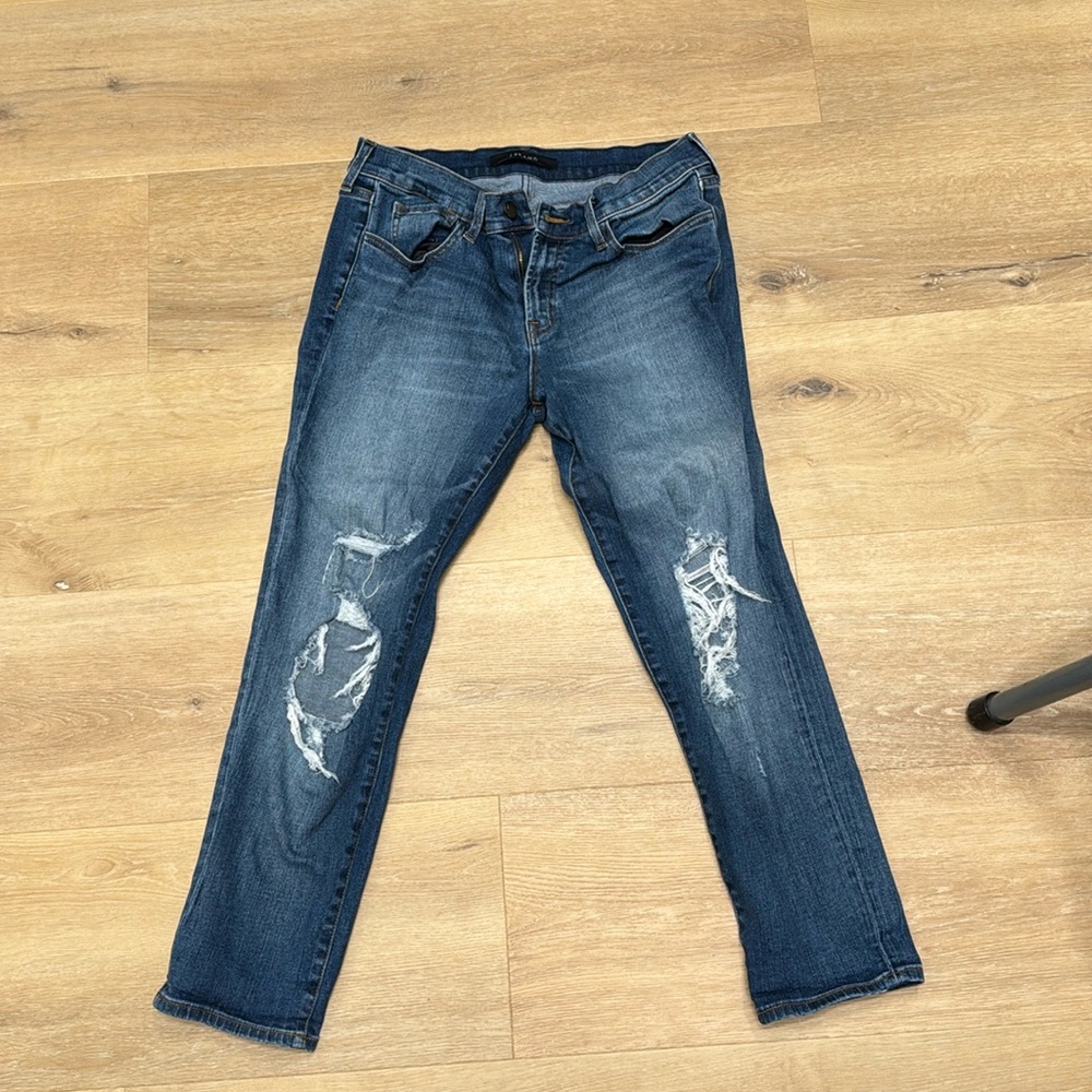 J brand distressed straight jeans